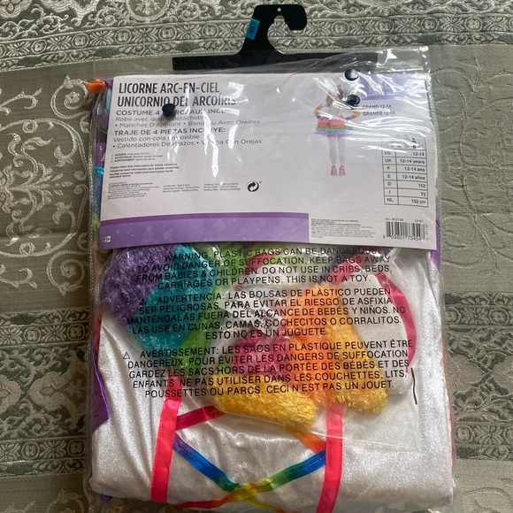 RAINBOW 🌈 UNICORN 4PC COSTUME SIZE GIRL LARGE (12-14) 🌟NWT🌟 - Picture 7 of 9